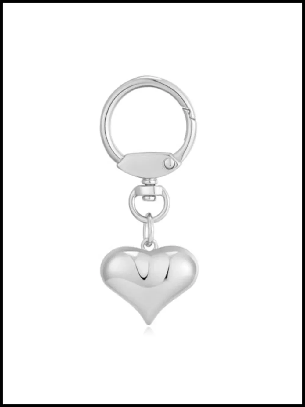 Gold Plated Heart Bag Charm Keychain for Handbags - Copper Key Ring Accessory